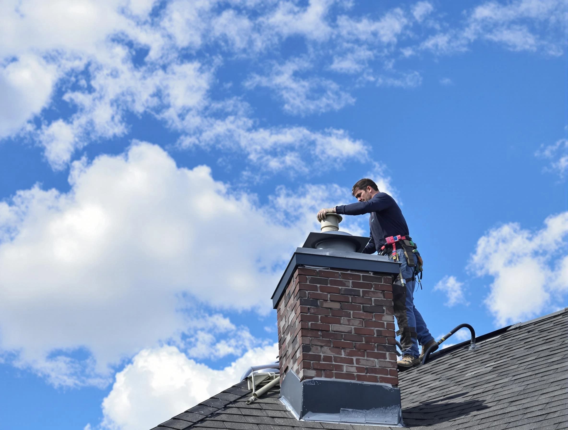 Homeacre-Lyndora Chimney Sweep installing a sturdy chimney cap in Homeacre-Lyndora, PA