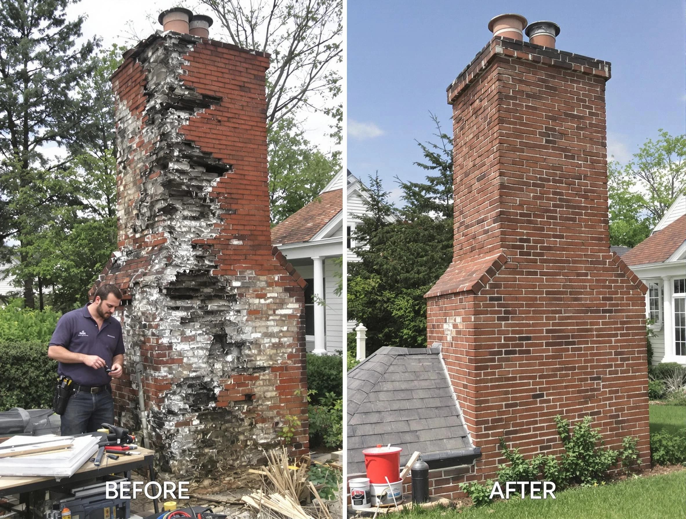 Homeacre-Lyndora Chimney Sweep performing a full chimney restoration in Homeacre-Lyndora, PA