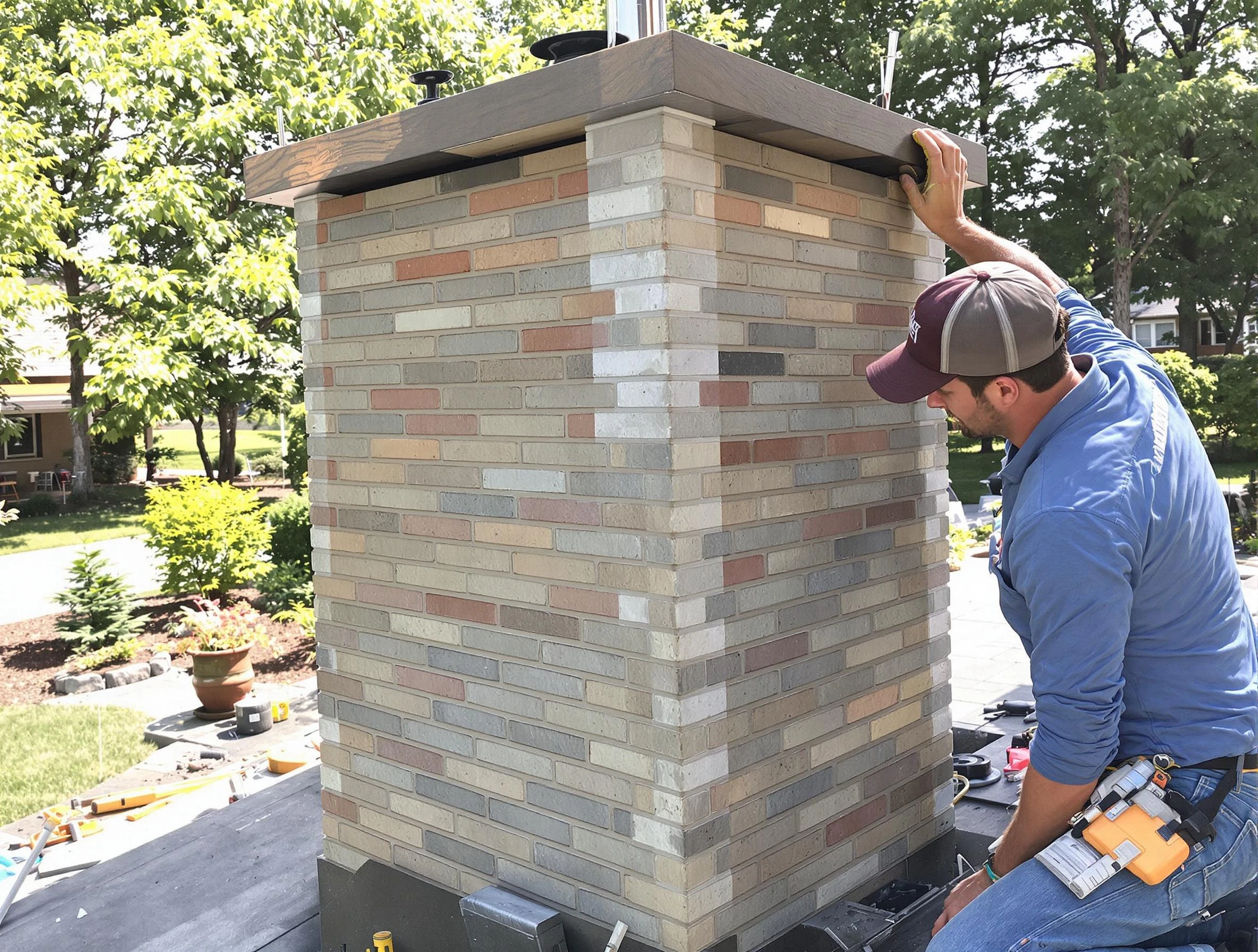 Homeacre-Lyndora Chimney Sweep completing a modern chimney remodel in Homeacre-Lyndora, PA