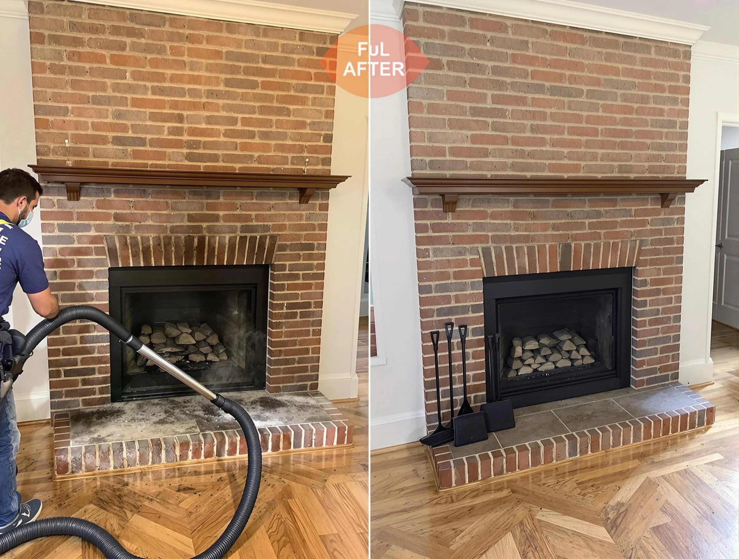 Homeacre-Lyndora Chimney Sweep carefully sanitizing a fireplace in Homeacre-Lyndora, PA