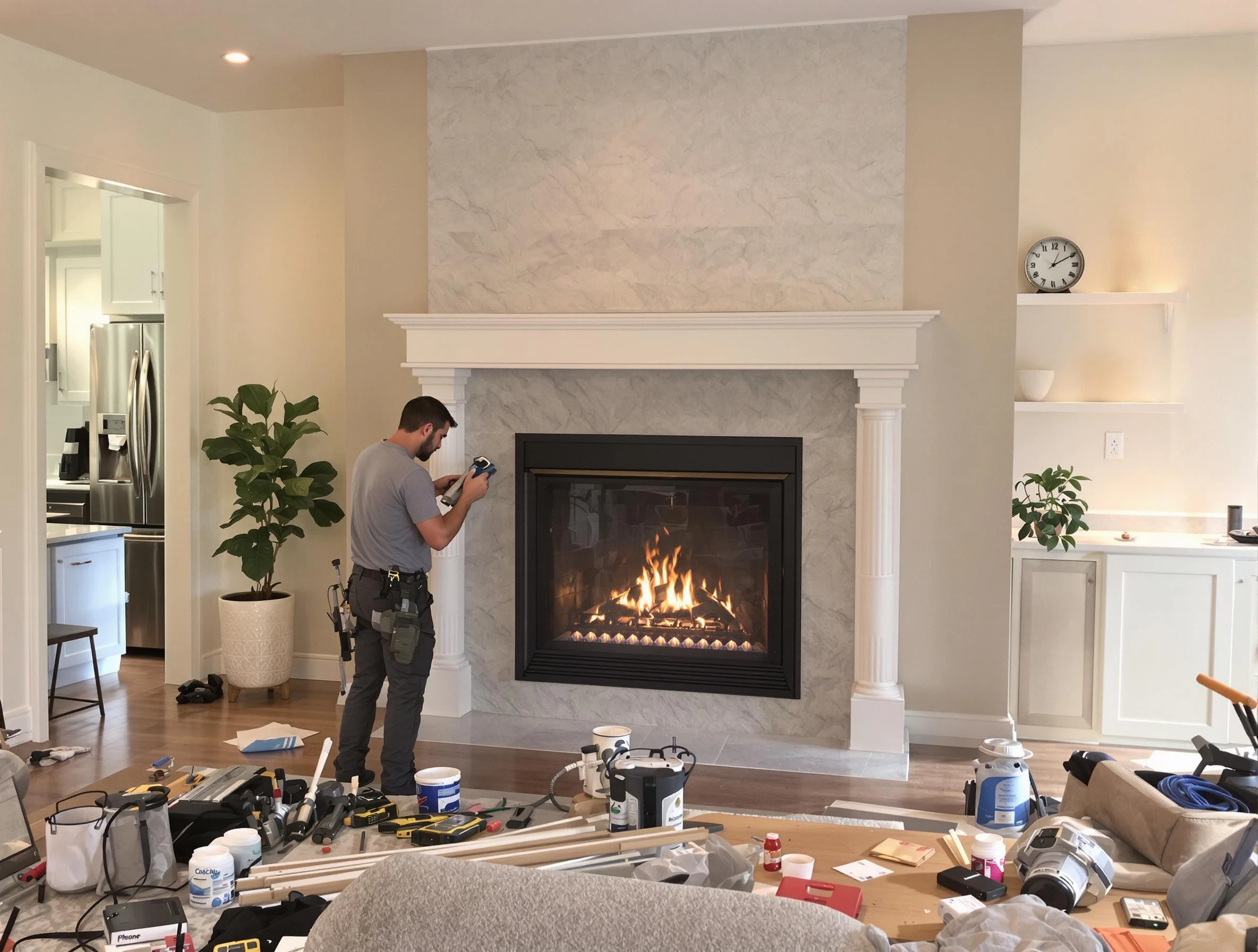 Newly installed fireplace by Homeacre-Lyndora Chimney Sweep in Homeacre-Lyndora, PA